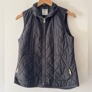 Old Navy Women's Black Quilted Vest Full Zip Lightweight Size XS